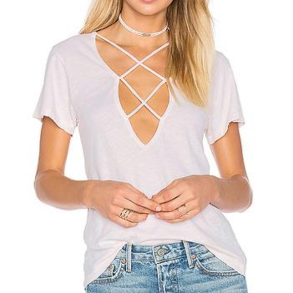 LNA Tops - TWICE CROSSED TEE BNWT